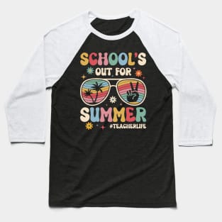 Schools Out For Summer Happy Last Day Of School gift for Boys girls kids Baseball T-Shirt